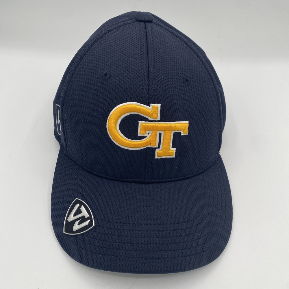 Georgia Tech Mens Baseball Hat Top Of The World Memory Fit OSFA Navy Gold